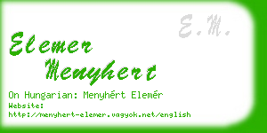 elemer menyhert business card