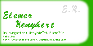elemer menyhert business card